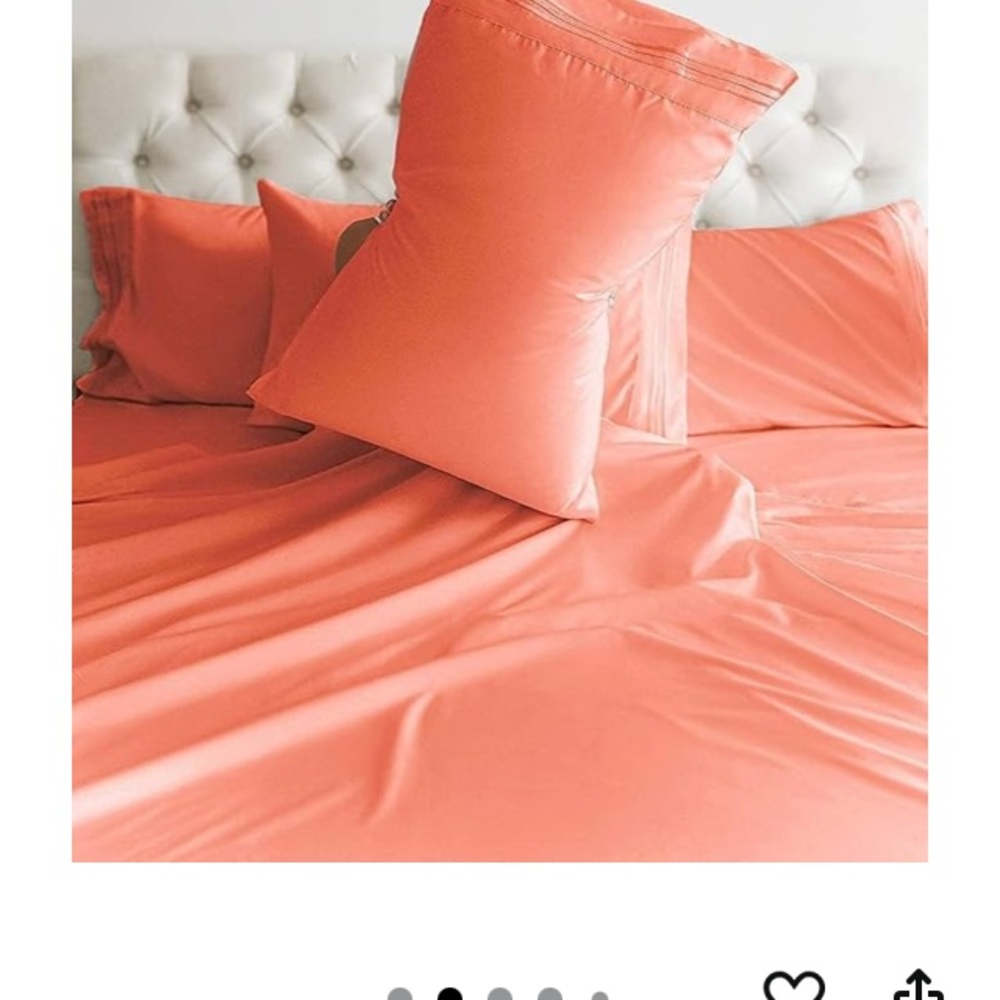 NEW IN BOX, Luxurious Cooling Microfiber Twin Sheet Set in Coral, by LDC